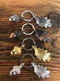 Acorn and Oak Leaf, Copper Oxide, Key Ring