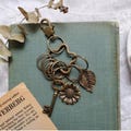 Handmade Sunflower Keychain, Copper Kechain With Leaf, Lovely Ornaments, Gift For Teacher, Wedding Favor, Christmas Gift