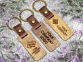 Custom Corporate Walnut Keychain – Personalized Business Gift, Bulk Employee Appreciation Gift, Bulk Client Thank You, Office Holiday Favor