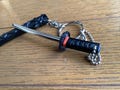 Katana peper knife, keyring, keychain - Black