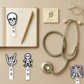 Halloween Badge Reels For Doctors Retractable Spooky Badge Holder For Nursing Student Gift Idea For Student Doctor Badge Reel Skeleton Bone