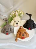 Leather Poodle Bag Charm, Handmade Poodle Charm, Cute Poodle Leather Handbag