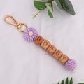 Personalised Flower Name Keychain, Custom School Bag Tag, Stocking Filler,Friend Women's Keychain, Key Tag,Teacher Gift,Graduation Gift