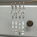 Gemstone Angel Keychain Non-tarnish Stainless-Steel Angel Charms Rose Quartz Aventurine White Jade Natural Gemstone Angel Charm Keychain