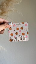 Checkered fall Halloween Badge buddy, Cute autumn pumpkin ghost badge backer, spooky work accessory for RN, xray, cna, lpn, custom badge