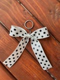 Handmade Polka Dot Ribbon Bow - Keychain & Bag Accessory