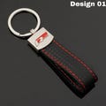 Keychain for Car Enthusiasts – Black with Red Stitching