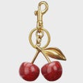 Cherry Keychain Bag Charm  Cute Red, Pink & Gold Purse Accessory, Key Chains for Women Handbag  Backpack Charms, Gift for Girls