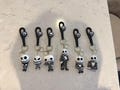 Spooky Skeleton Keychain | Gothic Halloween Keyring | Cute Black & White Charm