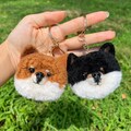Shiba Inu Keychain, Handmade Wool Dog Head Bag Charm, Cute Accessory for Dog lovers, One of a Kind