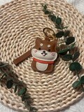 Handmade Leather Dog Keychain – Cute Puppy Bag Charm, Genuine Leather Animal Key Ring, Gift for Dog Lovers, Purse Accessory