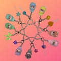 Customizable Mini Labubu Bag, Keychain, or Backpack Charms