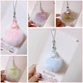 Customized Labubu Mini Plush Doll in Fur Ball Phone Charm | Mini Labubu Bag Charm | Labubu Charm with soft Pompom Ball | Labubu Keychain