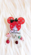 Merry Christmas Badge Shaker/MM Badge Reel/Mouse Badge/Christmas Badge Reel/Mickey Badge reel/Holiday Nurse Badge/ID Holder/Badge With Beads