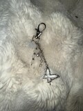 Celestial Cloud & Butterfly Keychain – Pastel White Aesthetic Bag Charm with Cloud and Butterfly