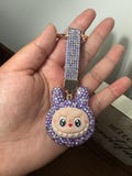 Purple Labubu Inspired Bling Bling Keychain
