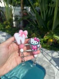 Hello cat, tooth, dentist, dental hygienist, assistant, tooth fairy, cute, nurse, ID holder, badge holder