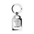 Los Angeles Metal City Keychain Custom Map Keyring Personalized Travel Souvenir Gift