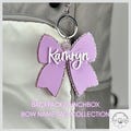 Personalized Bow Backpack Tag: Acrylic Name Keychain, Cheerleading Team Squad Gift, Lunchbox Name Plate