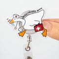Registered Silly Goose Nurse Badge Reel, Funny Retractable ID Holder, Cute RN Badge Clip, Nursing Student Gift, Hospital Work Accessory