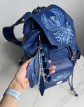 Feather backpack keychain charm Leaves leather bag charm Leather purse charm Cute beaded bag charm Cute leather keychain accessories