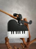 Leather piano Bag Charm, Handmade Leather Bag Charm, Leather Handbag and Purse Charm, Cute piano Keychain Charm, Handmade Leather Gift