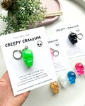 Skull Keychain, Resin Skull Keyring, Spooky Skull Keychain Accessory, Gothic Skull Bag Charm, Handmade Halloween Gift, Spooky Bag Charm