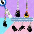 Funny Black Cat Cute Badge Charm Kindle Charm Cute Cat Anime Charm Name Tag Charm Best Friends Charm Y2K Bag Charms