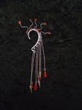 Ear cuff wrap, stars, droplets, goth ear cuff , left and right ,halloween jewelry, dark y2k, blood red