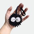 Ugly Cute Black Coal Bag Charm  | Soot Sprite Leather Keychain | Leather Bag Charm | Purse Charm Accessory | Bag Tag | Bag Accessories.