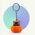 Adorable Pumpkin Cat Fidget Keychain | Halloween-Themed Stress Relief Toy for Bags