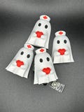 Nurse Ghost Badge Reel – “Boo Boo Crew” – Cute 3D Printed Halloween Badge Holder