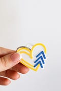 Down Syndrome Awareness Heart Keychain | Blue and Yellow Keychain with Three Arrows | Inclusion Gift for Parents, Teachers, Therapists