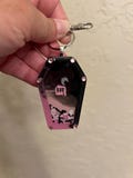 Pastel goth handmade Halloween coffin resin shaker keychain/bag charm