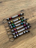 Personalised Football Name Keyring, Bag Charm, Bag Charm, Keychain , Footy Gift, Custom Name, Party Bag, Stocking Filler, Children, Sports
