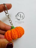 Handmade Crochet Pumpkin Keychain – Cute Fall Gift, Amigurumi Bag Charm