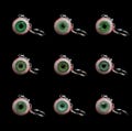 Gothic Eyeball Keychain, Handmade Green Resin Eye Pendant, Creepy Horror Jewelry, Mysterious Punk Gift for Alt Fashion and Weird Style Lover