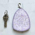 Lavender Floral Key Sleeve, Vegan Leather Key Case,Key Organizer,Personalized Keychain Gifts Under 20, Key fob Cover Case, Key Wrap