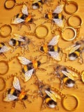 DISCOUNTED 2.5" Bumblebee Friend Acrylic Keyring Charms (100% recycled) | realistic watercolour bee charm