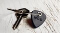 Leather Guitar Pick keychain- Personalize with up to 4 characters - key ring, luggage tag - hand cut - perfect for Dad