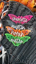 Personalized Bat Boo Basket Tag| Custom Halloween Name Tag| Glitter Bat Tag for Kids Trick or Treat Baskets Gift  Tag