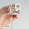 Funny Raccoon Badge Reel – ‘If I Ever Get Rabies You’re High On My Bitin’ List’ – Dark Humor Nurse ID Holder