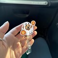 Personalization Halloween Dog Ghost Badge Reel • Cute Pumpkin ID Holder • Funny Pet Lover Nurse Accessory