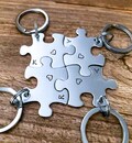 Customized Puzzle Piece Key Chain Personalized with Names best friends sorority heart key chain Christmas Gift Bridesmaid budget sport teams