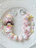 Authentic Sanrio keychain |kawaii phone charm | cute purse charms | hand painted beads keychain | special gift | Melody| Cinnamoroll | Bunny