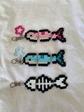 dangly fish perler keychain