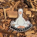 Funny Silly Goose “Woosah” Badge Reel • Meditating Goose ID Holder • Cute Nurse & Office Work Badge Clip | Reel Pretty Things