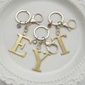 Personalized Gold Initial Keychain with Birthstone- Custom Letter Keyring,Creative Gift For Mother,Handmade Birthday Gift for her