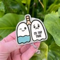Funny Lung Badge Reel – Cute Respiratory Therapy Retractable Badge Holder – Pulmonology, RT, ICU Nurse Halloween Gift – Nurse Week Accessory