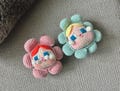Handmade Crochet Crybaby Keychain, Cute Plush Flower Doll Bag Charm, Kawaii Gift for Friends, Pink & Blue Options